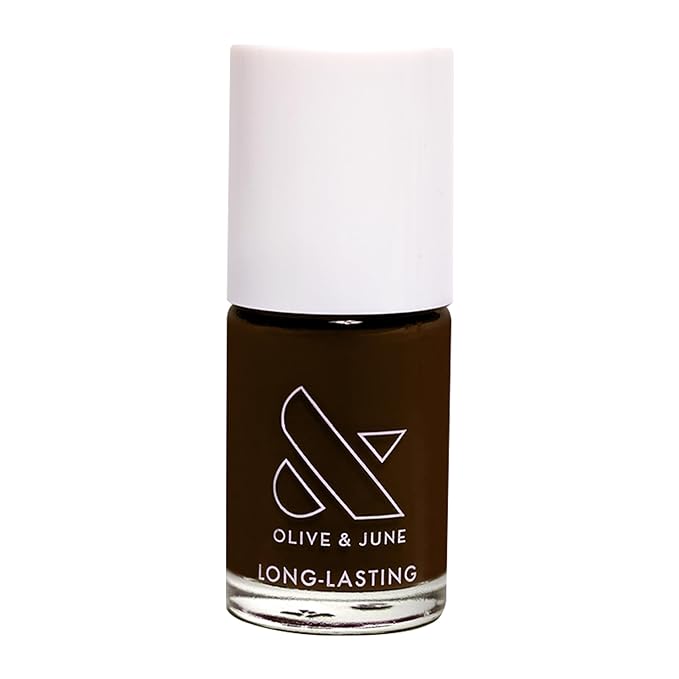 Olive & June Long Lasting Nail Polish | Plump Gel-Like Finish No Lamp Needed | Lasts up to 10 days | Salon-Quality Color at Home | 15-Free, Vegan & Cruelty-Free Chip-Resistant Shine | Dark Chocolate