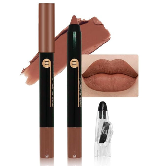 Nude Brown Crayon Matte Lipstick Lip Liner Pencil, Moisture Smooth Lipstick Pencil, With pencil sharpener Sharpenable Lip Pencil, Ultimate Lip Crayon for Women Smudgeproof Waterproof 11#
