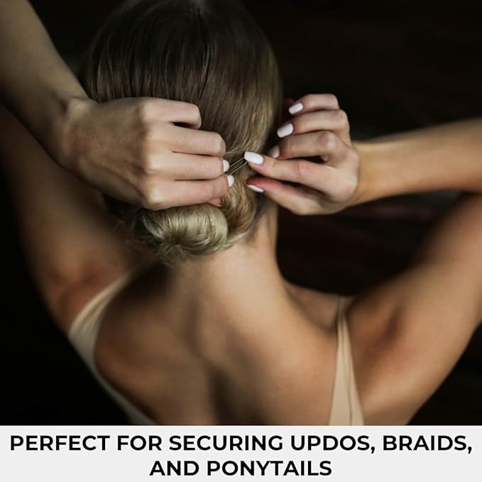 ForPro Professional Collection Hair Pins (320-Count Approx), Brown, 3" L, Ball-Tipped, Crimped, Non-Damaging, 1 Lb.