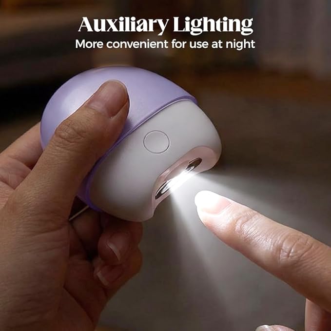 Electric Nail Clipper, 2026 New Automatic Nail Cutter with LED Light, Multifunctional Electric Fingernail Clippers for Easy Nail Care and Polishing, Suitable for Seniors and Adults (White#2)