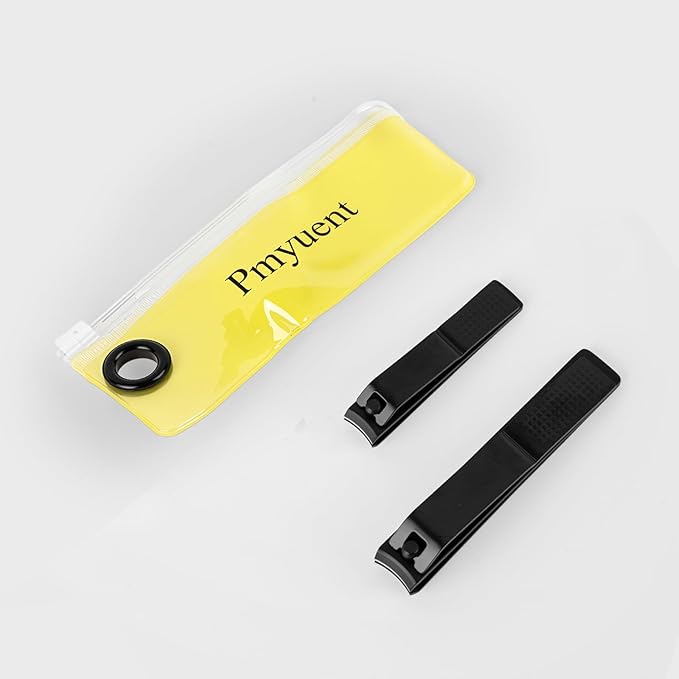Black Nail Clippers Set: Fingernail & Toenail Clippers for Men, Women & Seniors Ergonomic Comfort