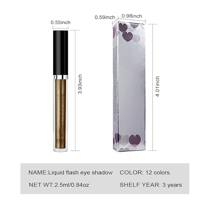 SUAKE Liquid Sparkling Glitter Eyeshadow Stick Pack - High Pigment Shimmer Metallic Eye Shadow, Long-Lasting, White Blue Black Gold Purple Bold Colors,Quicking-Dry (9#-Taupe, Pack of 1)