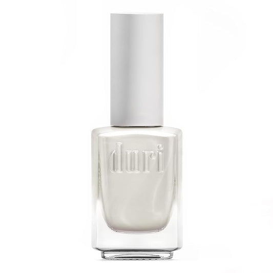 duri Nail Polish, 50 Platinum, White Shimmer, Full Coverage, Fats Drying, No Chipping, 0.45 Fl Oz