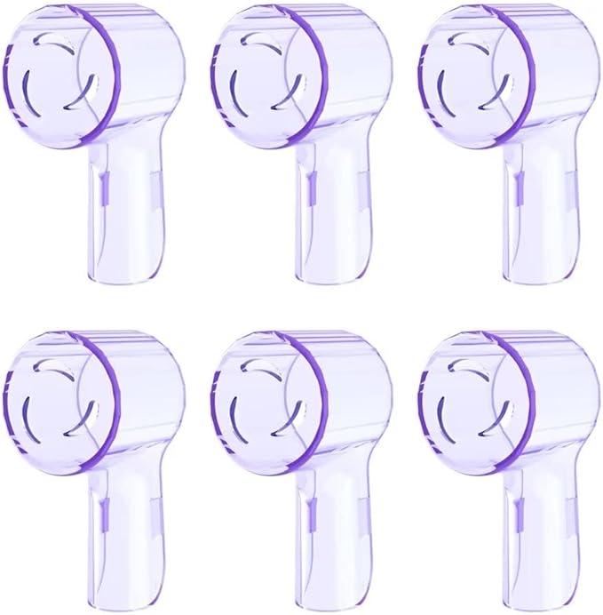 6 Pack Toothbrush Heads Dustproof Cover Compatible with Oral B, Fits for Oral-B iO Series, Pro 1000, 1500, 5000, 7500 Electric Toothbrush, Protects Brush Head and Convenient Travel (Purple)