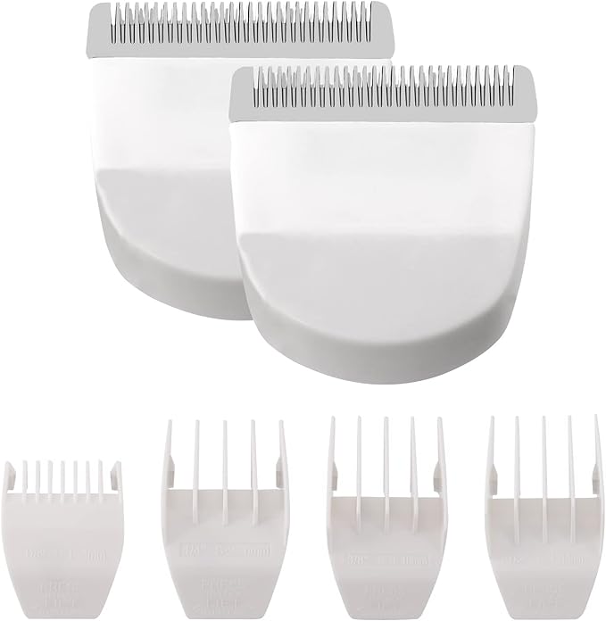 2 Pack Professional Peanut Clipper/Trimmer Snap On Replacement Blades #2068-300 - Compatible with Wahl Peanut Hair Clipper/Trimmer, Black (White 2 Pcs)