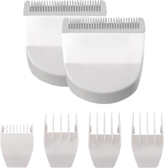 2 Pack Professional Peanut Clipper/Trimmer Snap On Replacement Blades #2068-300 - Compatible with Wahl Peanut Hair Clipper/Trimmer, Black (White 2 Pcs)
