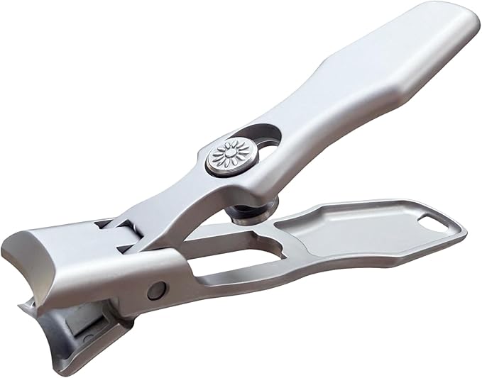 German Nail Clippers for Men, Women & Seniors with Thick Nails - Heavy Duty Ultra Sharp Stainless Steel Clippers with Wide Jaw, Anti-Splash Design, Safety Lock and Catcher