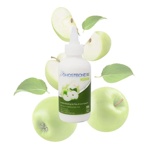 GHOSTBOND XL Hair Replacement Adhesive - 5oz - Invisible Bonding Wig Glue: Extra Moisture Control - Water & Oil-Resistant, Light Hold for Poly and Lace Hairpiece, Wig, Toupee Systems, (Green Apple)