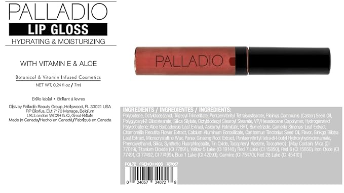 Palladio Lip Gloss, French Kiss