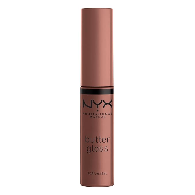 NYX PROFESSIONAL MAKEUP Butter Gloss Brown Sugar, Non-Sticky Lip Gloss - Butterscotch (Neutral Light Brown)