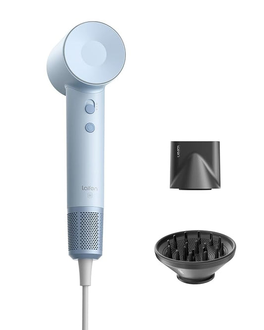 Laifen Hair Dryer SE, 200 Million Negative Ionic Blow Dryer with 105,000 RPM Brushless Motor 1400W Powerful Fast Drying High-Speed Low Noise Hairdryer with Magnetic Attachments