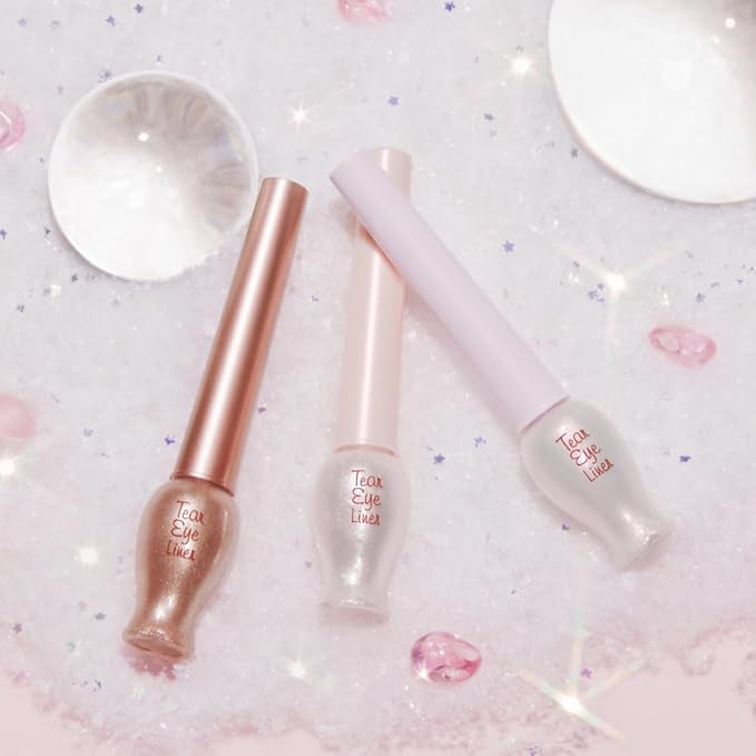 ETUDE Tear Drop Eye Liner #1 White Tear (21AD) | Eyes Makeup | Kbeauty | Liquid Glittering Eye Liner to Make Your Eyes Sparkle