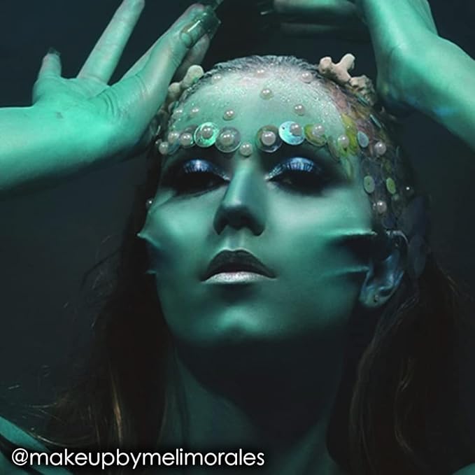 Mehron Makeup Paradise Makeup AQ Pro Size | Stage & Screen Performance, Face & Body Painting, Beauty, Cosplay, and Halloween | Water Activated Face Paint, Body Paint 1.4 oz (40 g) - Deep Sea