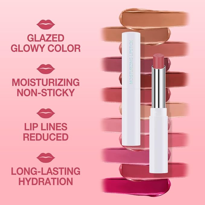 HHLTOH 1Pcs Tinted Lip Balm Moisturizing Lipstick – Waterproof Hydrating Matte Lip Balm for Women, Creamy Natural Color Stain for Dry Lips,Soft Matte Finish with Subtle Scent (#09 Peach Pink)
