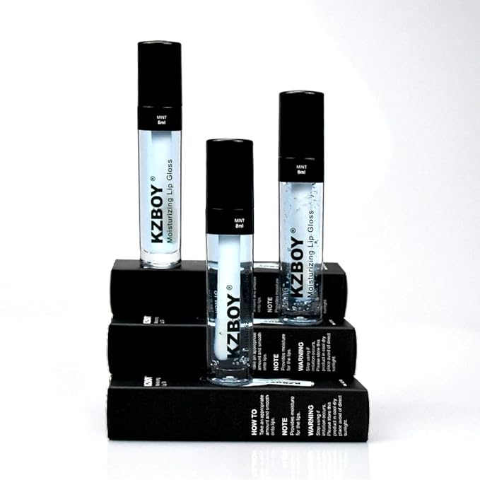 KZBOY Lip Gloss Lip Oil Mint Scented 8ml Moisturizing Lip Gloss for Dry Lips High Shine Smooth Finish Clear Blue Shade(Mint)