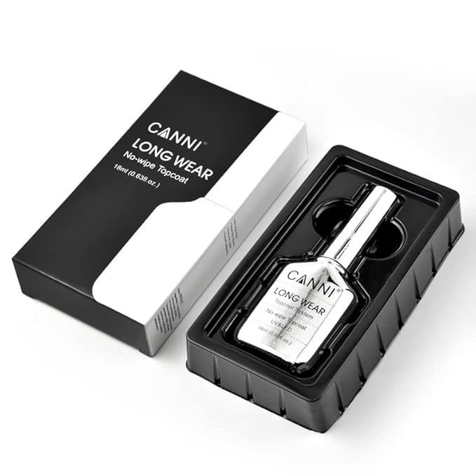 CANNI 18ml No Wipe Gel Top Coat - Scratch Resistant Gel Nail Polish High Gloss Shiny and Long Lasting Clear Top Coat, Soak Off LED Nail Lamp Nail Art Starter Manicure