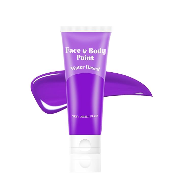 Purple Face Body Paint,Water Based Face Painting Special Effects,Full Coverage Cream Body Paint for Adults Halloween Costume Cosplay SFX Zombie Vampire Witch Makeup
