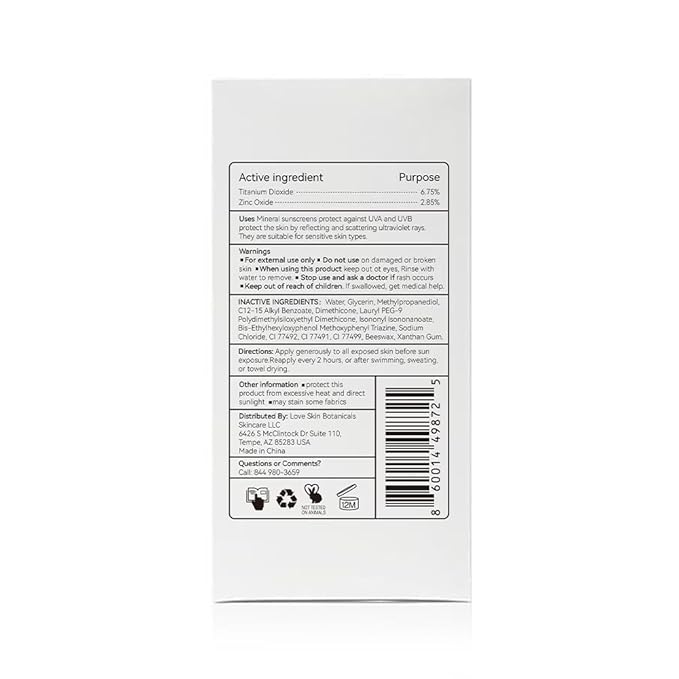 Love Skin Botanicals Mineral Protect Tinted Sunscreen SPF 50 PA+++ – Dark Tint | 100% Mineral, Reef-Safe, Unscented, Broad Spectrum Daily Face Sunscreen