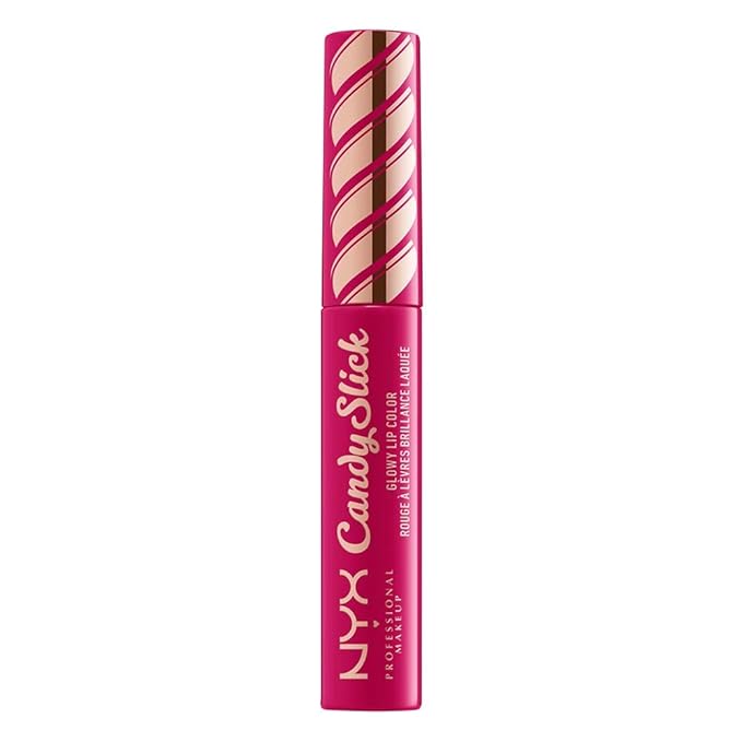 NYX PROFESSIONAL MAKEUP Candy Slick Glowy Lip Color Gloss - Jelly Bean Dream (Hot Pink)