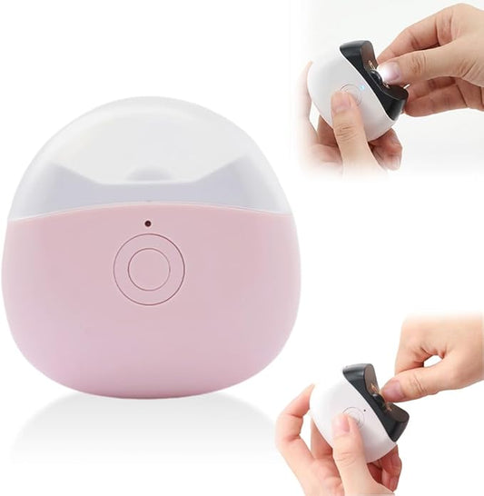 Electric Nail Clippers, 2026 New Electric Automatic Nail Trimmer with Light and Nail Scraps Storag, 360° Silent Auto Fingernail Cutter and Polishing Trimmer for Seniors Adults Men Women (Pink)