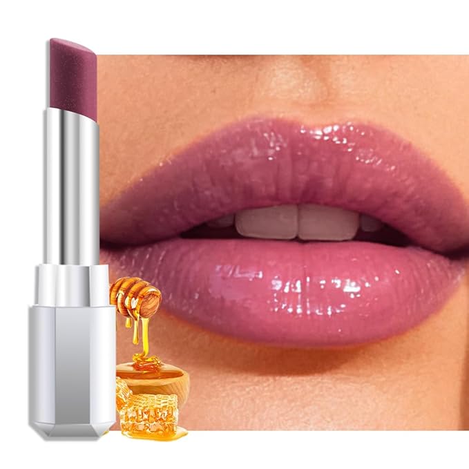 HHLTOH Mauve Honey Lipstick Tinted Lip Balm - Shine Moisturizing Lipstick for Women, Natural Nourishing Hydrating Lip Gloss Stain for Dry Lips, Tint Sheer Lightweight Makeup, Vegan - 1Pc #07 Mauve