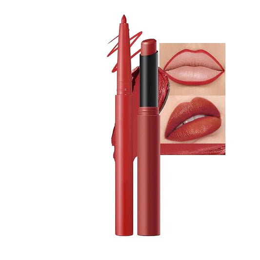 Red Lip Liner Lipstick for Women, Waterproof Long Lasting Lip Liner Pencil Lip Stick Set, Lip Kit With Lipliner Lipstick, Smudgeproof Lip pencil Lip Crayon 10#