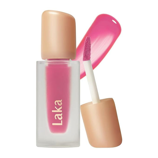 Laka Fruity Glam Tint, 4.5g/0.15oz, Glowing Lip Stain with Wide Color Spectrum, Hydrating & Lightweight Texture, Buildable Color, Non-Sticky, Vegan, K-Beauty (#112 Ping-pong)