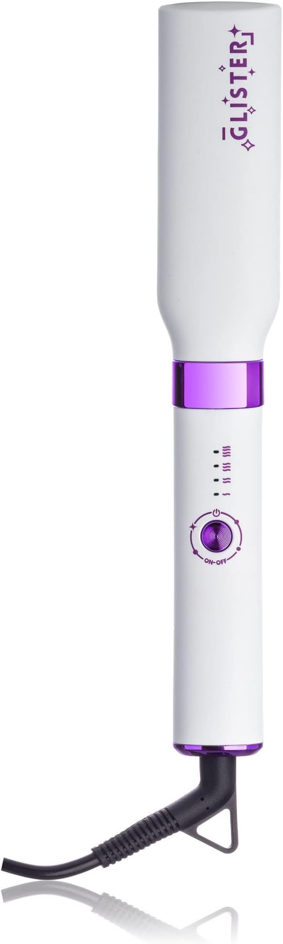 Glister Folding Hair Straightener Brush, Hair Brush for Straightening, Volumizer, Fringe Curler, Styling Comb with Adjustable Temperature - Coconut Ice (White)