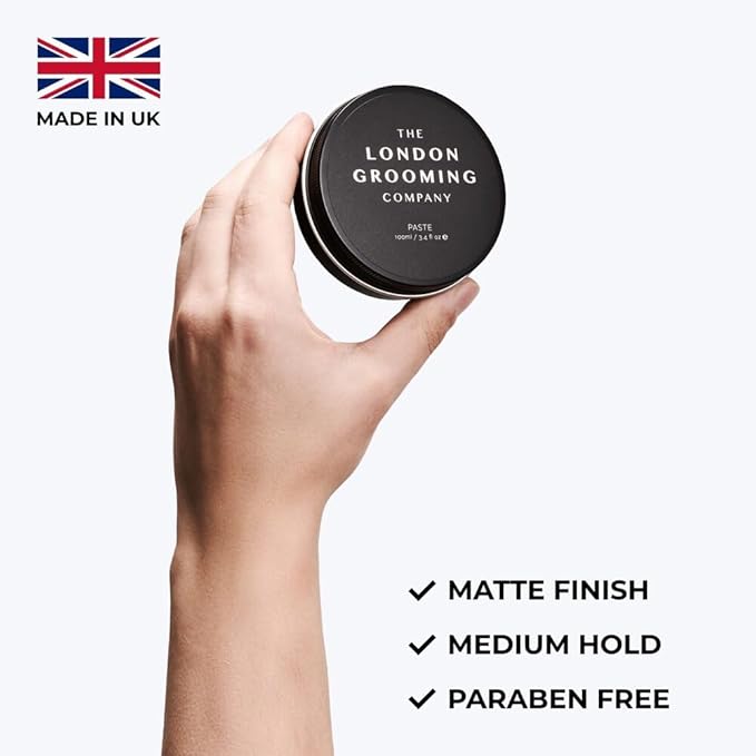 The London Grooming Company Men's Hair Paste | Flexible All-Day Hold | Natural Finish, 1.7 Fl Oz (50ml)