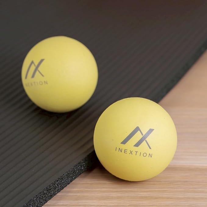 Therapy Massage Balls (2-Pack), High-Density Fascia Balls for Targeted Muscle Relaxation & Daily Recovery - 50D & 65D Hardness Options (Dawn Yellow + Dawn Yellow (50D+50D))
