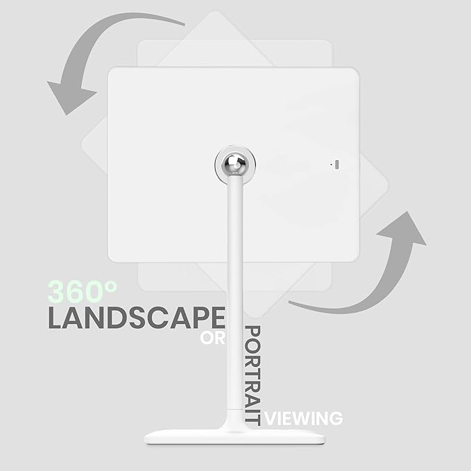 LUNA London Orbit LED Vanity Mirror with Lights, 7X/1X Magnification, Dimmable & USB-C Rechargeable Tabletop Mirror (Alpine White)