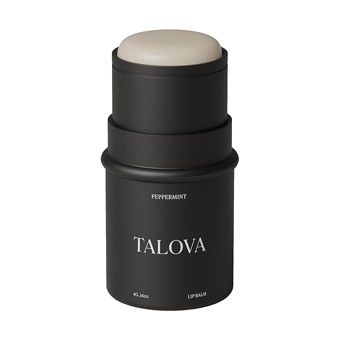 TALOVA - Peppermint Grass-Fed Tallow Lip Balm, Lip Sleeping Mask, Overnight Moisturizer, Natural & Clean Moisturizing Lip Balm w/Vitamins A, D, E, & K, Nourishes & Smooths Texture, Dry & Chapped Lips