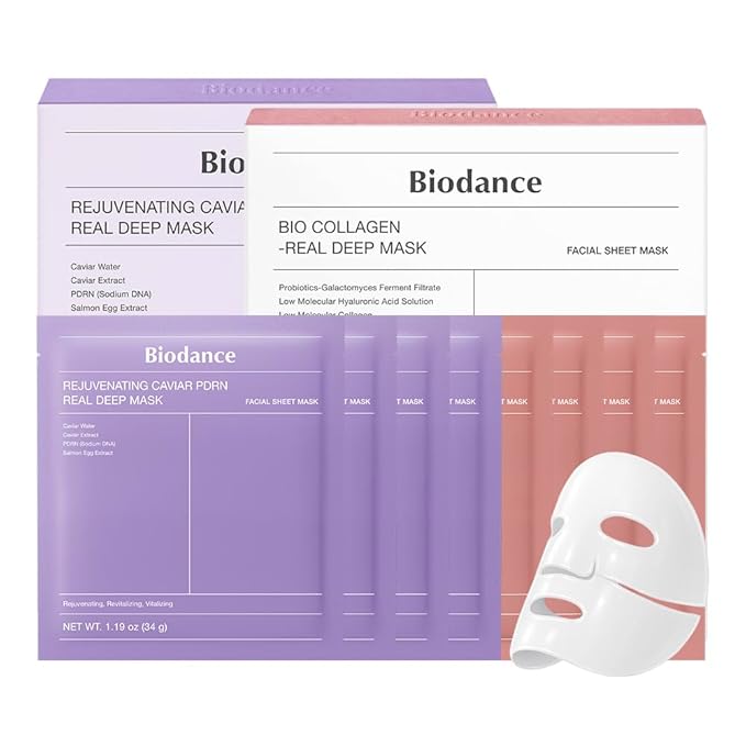 BIODANCE Luxury Holiday Duo: Caviar PDRN & Bio Collagen Real Deep Overnight Gel Mask for Plumping Hydration, Firming for Glass Skin, Korean Skin Care, Gifts for women, Skin Care Set