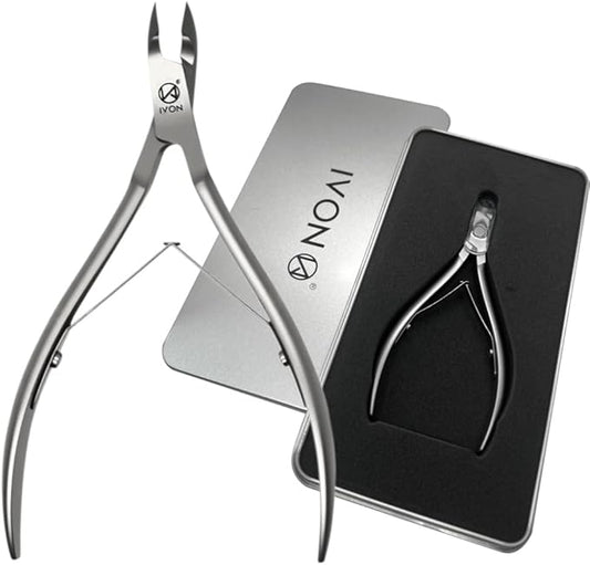 IVON Salon-Quality Cuticle Trimmer, Premium Stainless Steel Cuticle Cutter for Tiny Areas, Professional Manicure Nail Care Tool