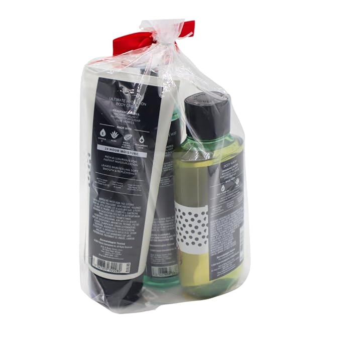 Bath & Body Works Emily in Paris MACARON CLOUD 3pc Bundle Gift Set with a Red Bow for Holidays - Mist, Body Cream, Shower Gel - Full Size