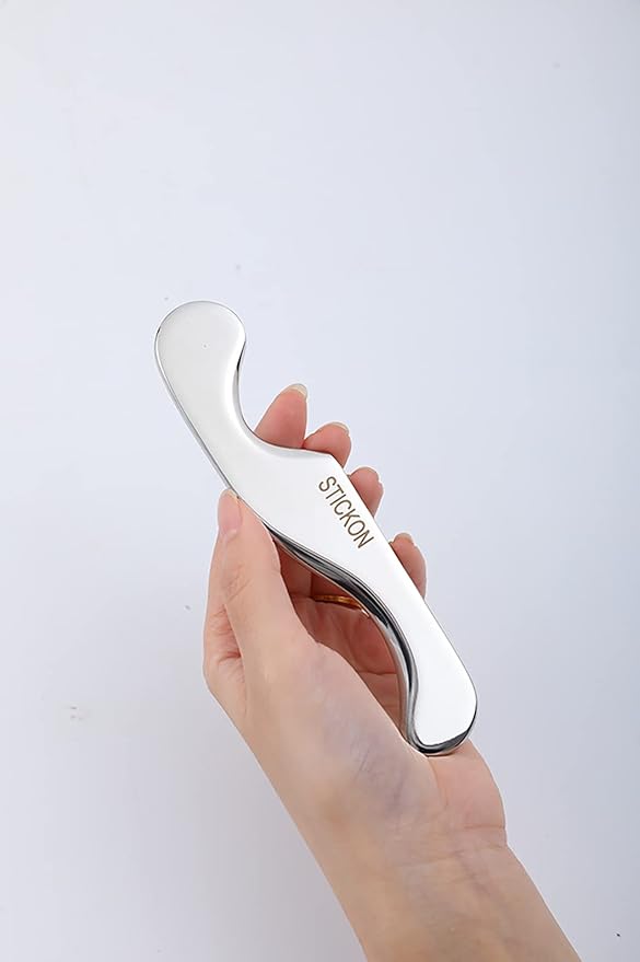 STICKON Gua Sha Stainless Steel 2 Pack Metal Muscle Scraper Tools Set, Scraping Massage Tools Scraper Physical Therapy IASTM Tools Great Soft Tissue Mobilization Tool(STICKON-36)