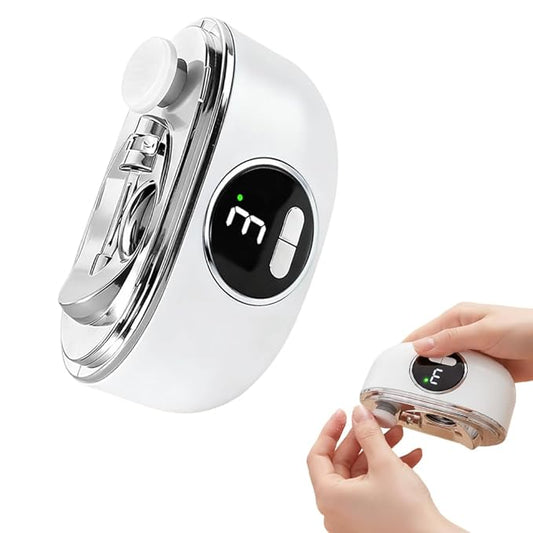 Electric Nail Clippers, 2026 New 2 in 1 Electric Nail Trimmer Polisher with 3 Adjustable Speeds, Automatic Nail Care for Seniors, Adults (White)