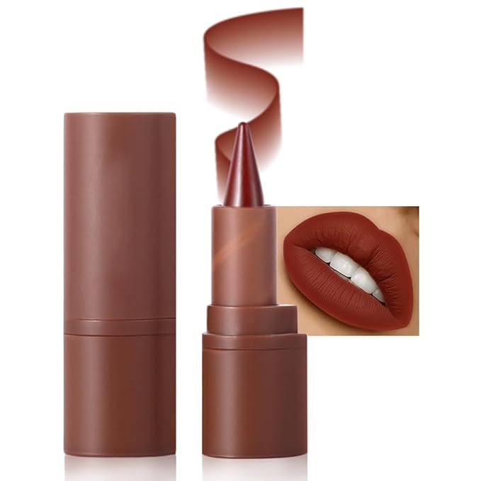 AMY'S DIARY Mocha Matte Crayon Lipstick Lip Makeup, Precision Tip Matte Lip Crayon, Longwear Up To 24Hrs, Lead The Way,Smudge Waterproof for Women Smudge Waterproof for Women (5#, 1 pc)