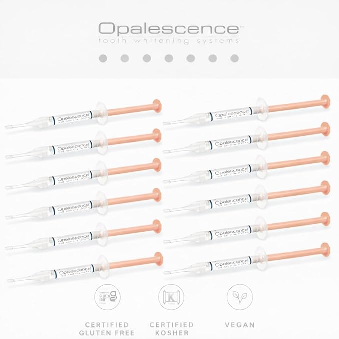Opalescence 20% with PF Gel Syringes Teeth Whitening - Refill Kit (12 Syringes) Carbamide Peroxide. Made by Ultradent, in Melon Flavor. Tooth Whitening 5401-6