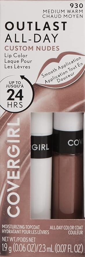 COVERGIRL Outlast All-Day Lip Color Custom Nudes, Deep Cool, 2 Piece Set (Pack of 2)