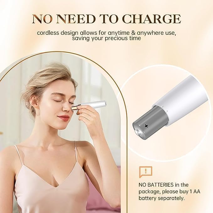 Epilator for Women, 2-in-1 Facial Hair Removal Epilator, Painless Designed Hair Remover with Built-in LED Light for Precision, Smooth Glide Hair Remover for Women Face Lips Chin Peach Fuzz