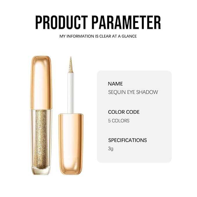 Liquid Glitter Eyeshadow Set, Korean Shimmer Eye Makeup, Waterproof Powder Formula, Quick-Drying, Long Lasting, 0.17 Oz (04#, 1PCS)