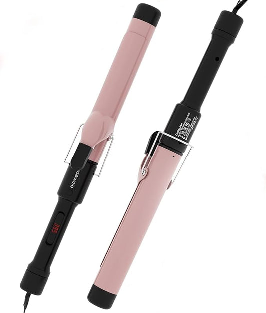 MEGAWISE Pro 1.25 Inch Ceramic Barrel Hair Curling Iron with 60s PTC Fast Heating, Anti-Scald Grip & Tip, Auto Shut Off, 360° Swivel Cord, 2 Clips & Heat-Resistant Glove Included