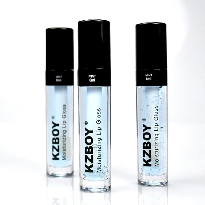 KZBOY Lip Gloss Lip Oil Mint Scented 8ml Moisturizing Lip Gloss for Dry Lips High Shine Smooth Finish Clear Blue Shade(Mint)