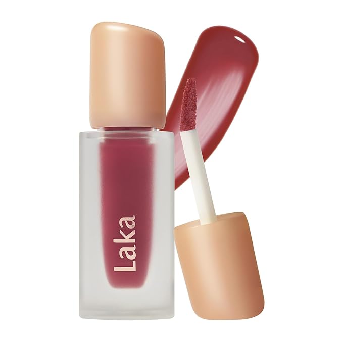 Laka Fruity Glam Tint, 4.5g/0.15oz, Glowing Lip Stain with Wide Color Spectrum, Hydrating & Lightweight Texture, Buildable Color, Non-Sticky, Vegan, K-Beauty (#153 Lychee)