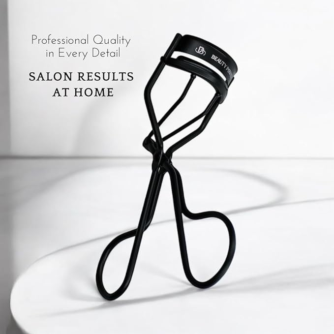 Eyelash Curler – Precision Lash Lift in Seconds with 5 Replacement Pads, Eyebrow Brush & Satin Travel Bag – Gentle & Safe, German Stainless Steel for Perfect Curls - Gift (Natural Curl)