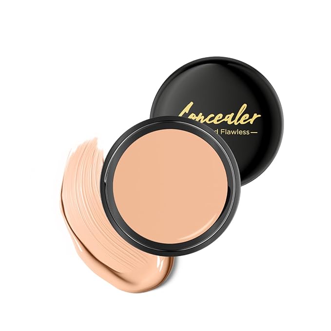 Pot Concealer Full Coverage, Under Eye Concealer Waterproof, Color-Correcting Eye Brightener, Conceals Dark Circles, Wrinkles and Blemishes, Long-lasting Concealer Matte, Medium 0.53 Oz