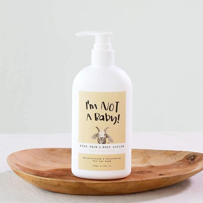 I’m NOT A Baby! Kids Face & Body Lotion, Dermatologist Tested, Allergen-free, PETA, Cruelty-free, Gentle for Kids, Goat Milk and Milk Sugar, 10fl oz