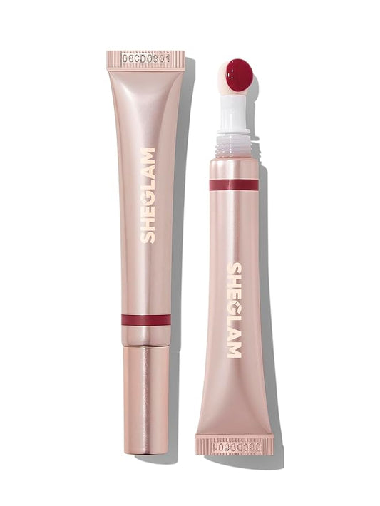 SHEGLAM Pout Pillow Cushion Lip Gloss Moisturizing Liquid Lipstick High Shine Finish Sponge Tip Applicator Non-Sticky Lip Glaze Purple -K.O.
