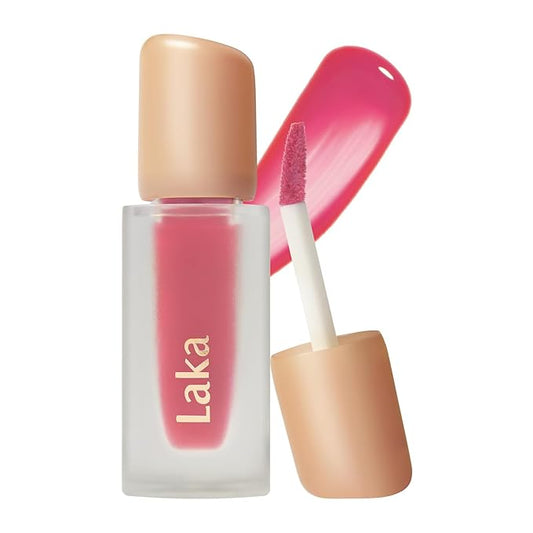 Laka Fruity Glam Tint, 4.5g/0.15oz, Glowing Lip Stain with Wide Color Spectrum, Hydrating & Lightweight Texture, Buildable Color, Non-Sticky, Vegan, K-Beauty (#118 Adore)